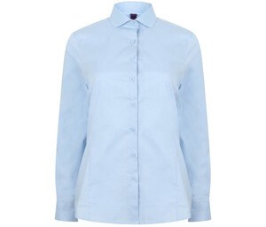 Henbury HY533 - Långärmad stretchskjorta för damer Light Blue