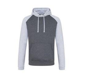 AWDIS JUST HOODS JH009 - Baseballtröja Charcoal/Heather Grey