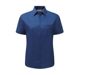 Russell Collection JZ35F - Poplin skjorta för kvinnor Royal blue