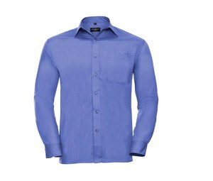 Russell Collection JZ934 - Poplin skjorta för män Corporate Blue