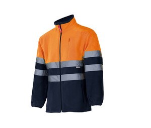 VELILLA VL183 - Tvåfärgad fleecejacka med hög synlighet Fluo Orange / Navy