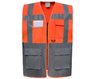 Yoko YK801 - Multifunktionsväst med hög säkerhet Hi Vis Orange/Grey