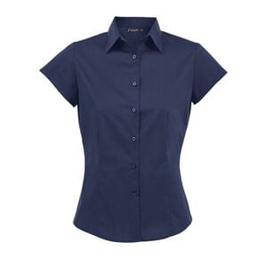 SOL'S 17020 - Överdriven kortärmad stretchskjorta för kvinnor Dark Blue