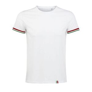 SOL'S 03108 - RAINBOW MEN Short Sleeve T Shirt White / Kelly Green