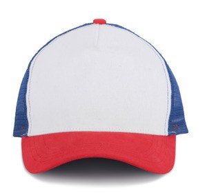 K-up KP137 - Trucker Cap-5 paneler White / French Red / Reflex Blue