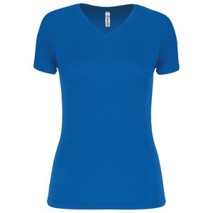 Proact PA477 - Kvinnors kortärmad sport-T-shirt med V-ringning Aqua Blue