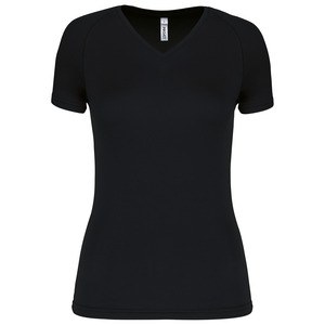 Proact PA477 - Kvinnors kortärmad sport-T-shirt med V-ringning Black