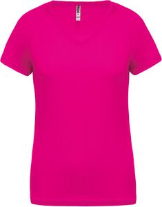 Proact PA477 - Kvinnors kortärmad sport-T-shirt med V-ringning Fuchsia