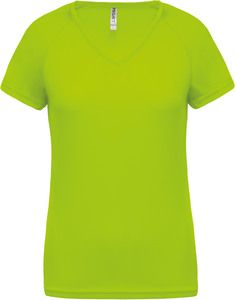 Proact PA477 - Kvinnors kortärmad sport-T-shirt med V-ringning Lime