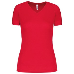 Proact PA477 - Kvinnors kortärmad sport-T-shirt med V-ringning Red