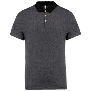 Kariban K260 - Tvåfärgad Jersey-pikétröja för män Dark Grey Heather/ Black