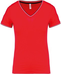 Kariban K394 - T-shirt med V-ringad Pique-stickad dam