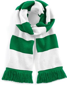 Beechfield B479 - Stadionsrandig halsduk för herrar Kelly Green / White