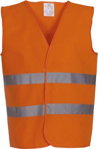 Yoko YHVW102 - Hög synlighet 2-randig väst Hi Vis Orange