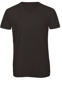 B&C CGTM057 - T-shirt med V-ringning för män, Triblend Black