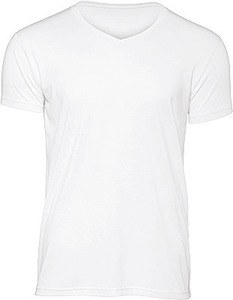 B&C CGTM057 - T-shirt med V-ringning för män, Triblend White