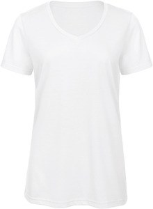 B&C CGTW058 - Triblend T-shirt med V-ringning för kvinnor White