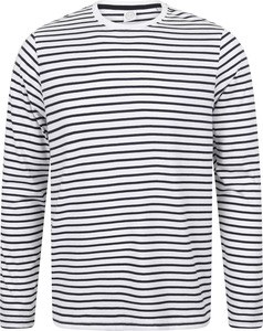 Skinnifit SFM204 - Långärmad randig T-shirt White/ Oxford Navy