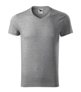 Malfini 146 - T-shirt med V-ringning för herrar Gris chiné foncé