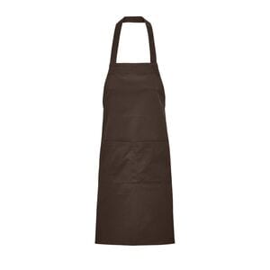 SOL'S 03569 - Gamma Bib Apron With Pockets Chocolate