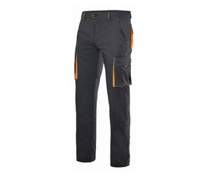 VELILLA V3024S - Tvåfärgade stretchiga byxor med flera fickor Black / Orange