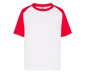 JHK JK153 - T-shirt för barn i baseball White / Red