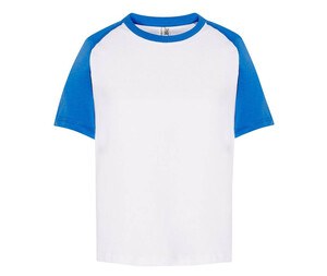 JHK JK153 - T-shirt för barn i baseball White / Royal Blue