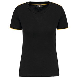 WK. Designed To Work WK3021 - Kvinnors Daytoday kortärmad T-shirt Black / Yellow