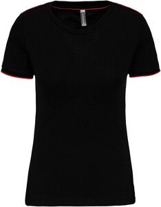 WK. Designed To Work WK3021 - Kvinnors Daytoday kortärmad T-shirt Black / Red