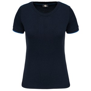 WK. Designed To Work WK3021 - Kvinnors Daytoday kortärmad T-shirt Navy / Light Royal Blue