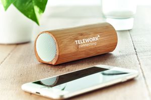 GiftRetail MO6219 - SPEAKBOX Trådlös högtalare i bambu 2x5W Wood