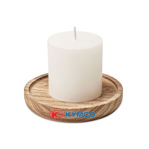 GiftRetail MO6282 - PENTAS Ljus med vaniljdoft träfot Wood