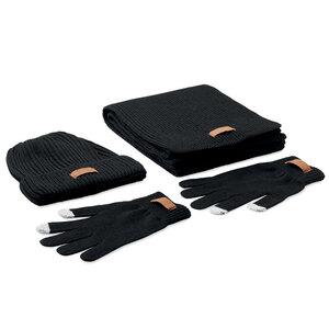 GiftRetail MO6651 - DENALI Set mössa, halsduk, vante RPET