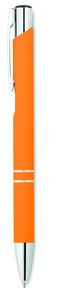 GiftRetail MO8857 - AOSTA Tryckknapps penna i gummerad f Orange
