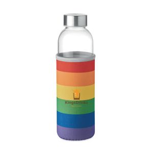 GiftRetail MO9358 - UTAH GLASS Glasflaska + regnbågefodral Multicolour