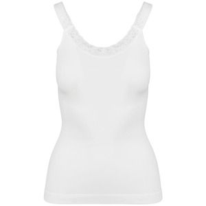 Kariban K3043 - Eco-friendly seamless tank top with lace White