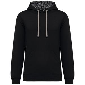 Kariban K4013 - Unisex contrast patterned hooded sweatshirt