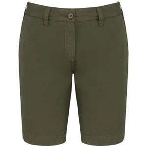 Kariban K753 - Ladies' washed effect bermuda shorts Washed Light Khaki