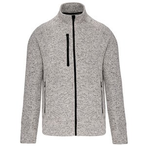 Kariban K9106 - Herrjacka med Dragkedja i mocka Light Grey Melange