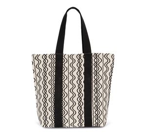 Kimood KI5212 - Recycled shopping bag - Wavy pattern Waved Black / Black