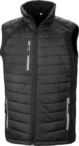 Result R238X - BLACK COMPASS PADDED SOFT SHELL GILET Black / Grey