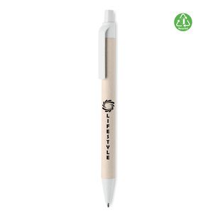 GiftRetail MO6822 - MITO PEN Penna i återvunnet papper/PLA White
