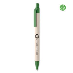 GiftRetail MO6822 - MITO PEN Penna i återvunnet papper/PLA Green