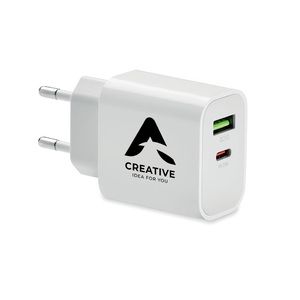 GiftRetail MO6879 - PORT 18W USB-laddare White