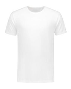 Lemon & Soda LEM1130 - Elastan T-shirt med rund hals White-extra longer length