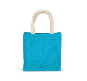 Kimood KI0272 - Tygväska i Jute Canvas-Liten modell Turquoise