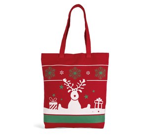Kimood KI0733 - Shopping bag with Christmas patterns Cherry Red