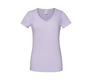 Fruit of the Loom SC155 - T-shirt med V-ringning för kvinnor Soft Lavender