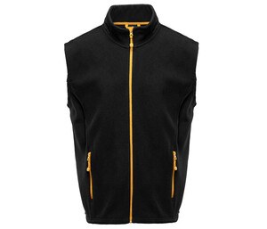 BLACK&MATCH BM500 - Contrasted polar fleece bodywarmer Black / Gold