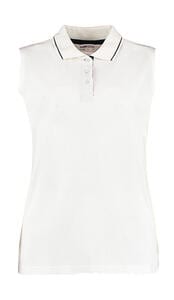 Gamegear KK730 - Women's Classic Fit Sleeveless Polo White/Navy